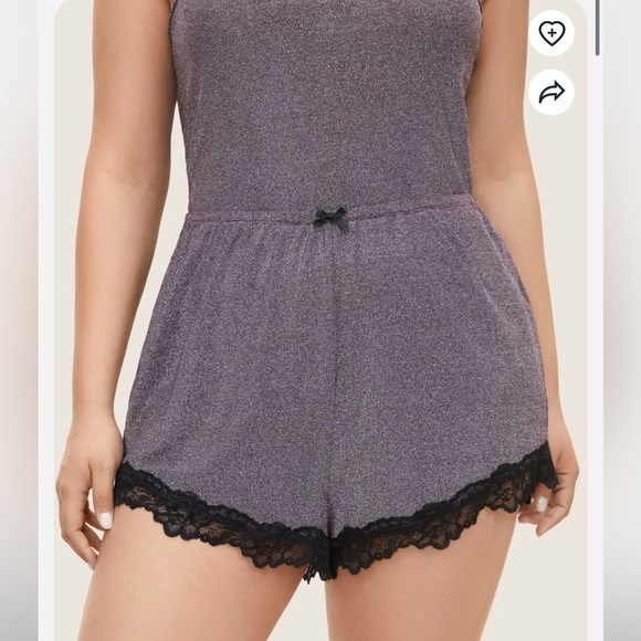 BloomChic Plain Crochet Lace Sleep Cami Top  +  Shorts (Size M  us10) - Picture 3 of 6